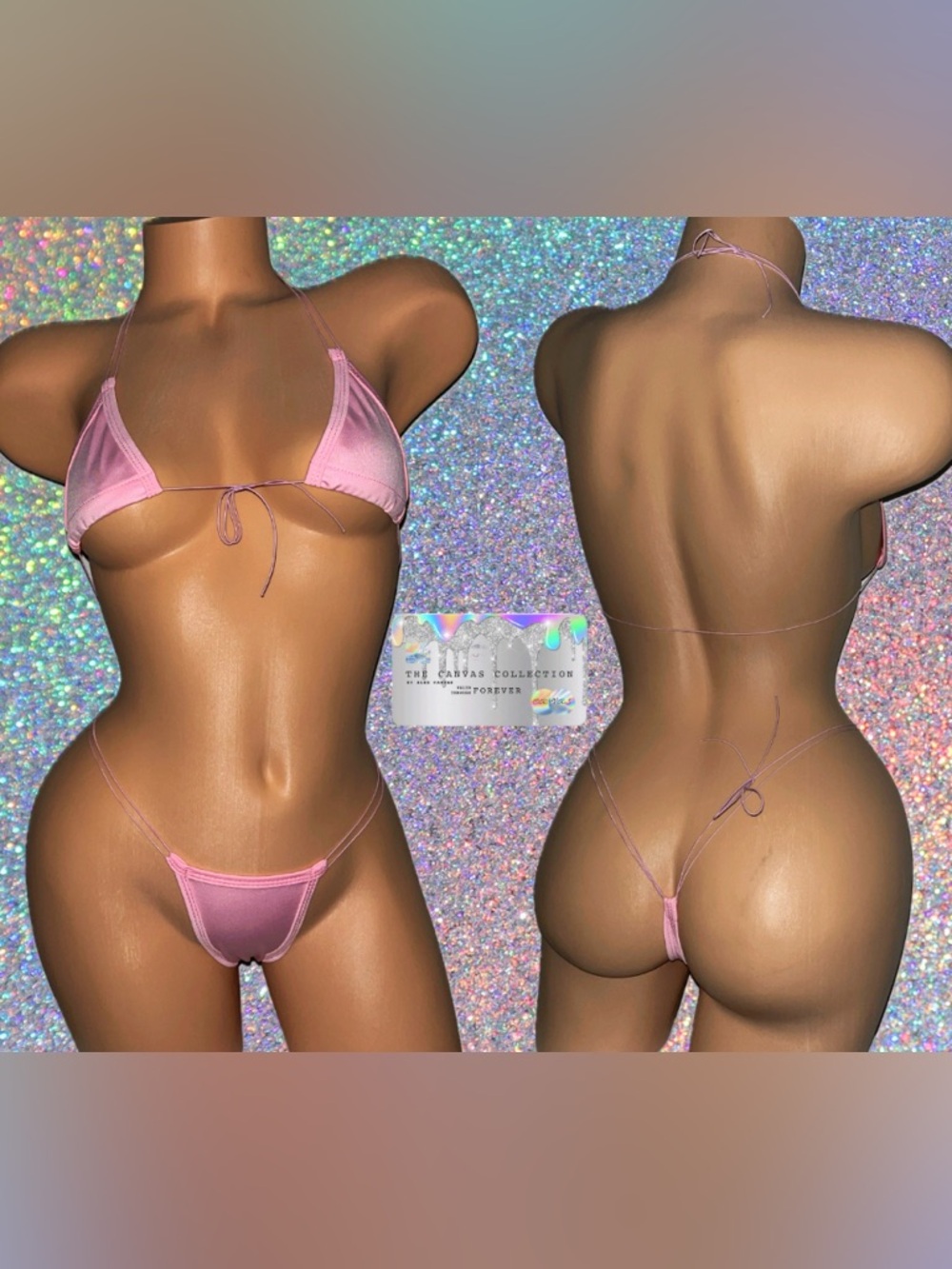 EXOTIC DANCEWEAR: Light Pink 2 piece bikini Set